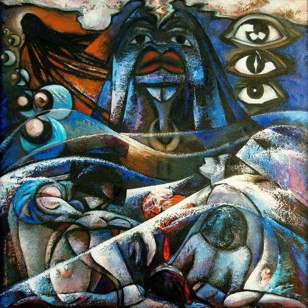 艰辛系列 - 生存 - 绝唱 · 于佳薇 布面油画 1998